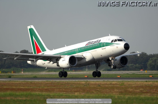 2007-08-24 Malpensa 517 I-BIML Airbus A319 Alitalia